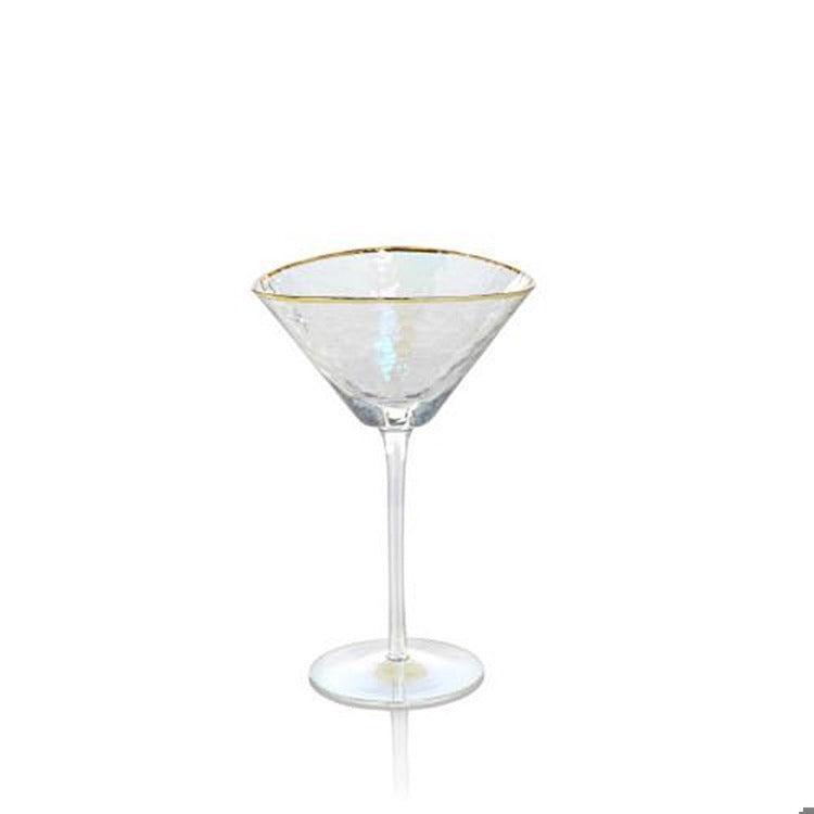 Aperitivo Triangular Martini Glass- Luster w/ Gold