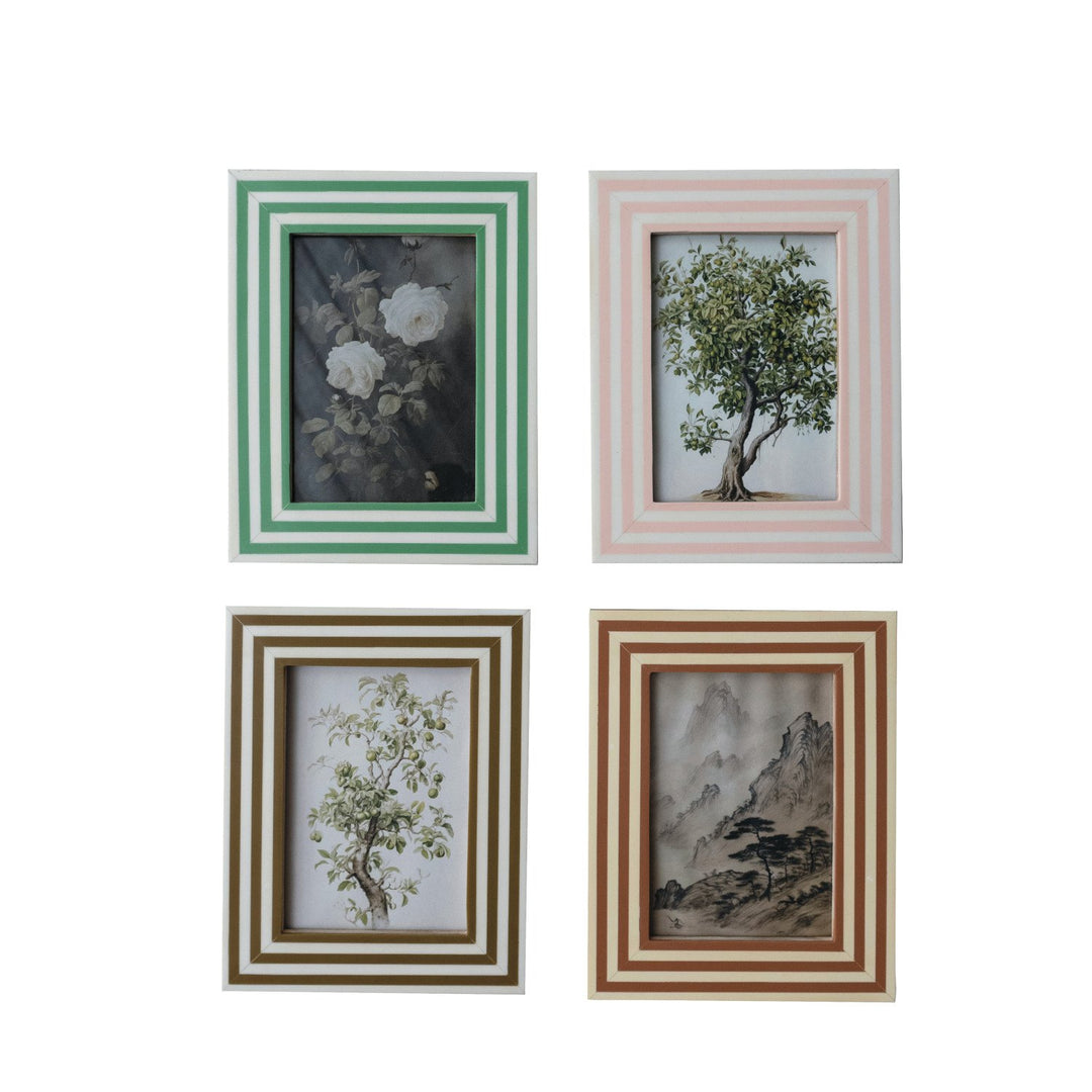 7-1/2"L x 9-1/2"H Resin & MDF Photo Frame w Stripes