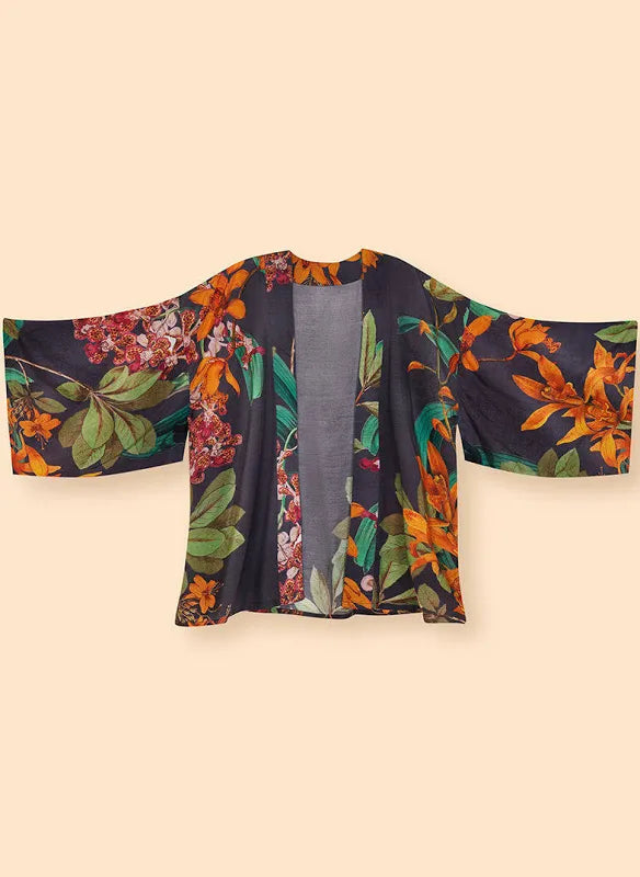 Powder - Botany Bliss In Charcoal Kimono Jacket