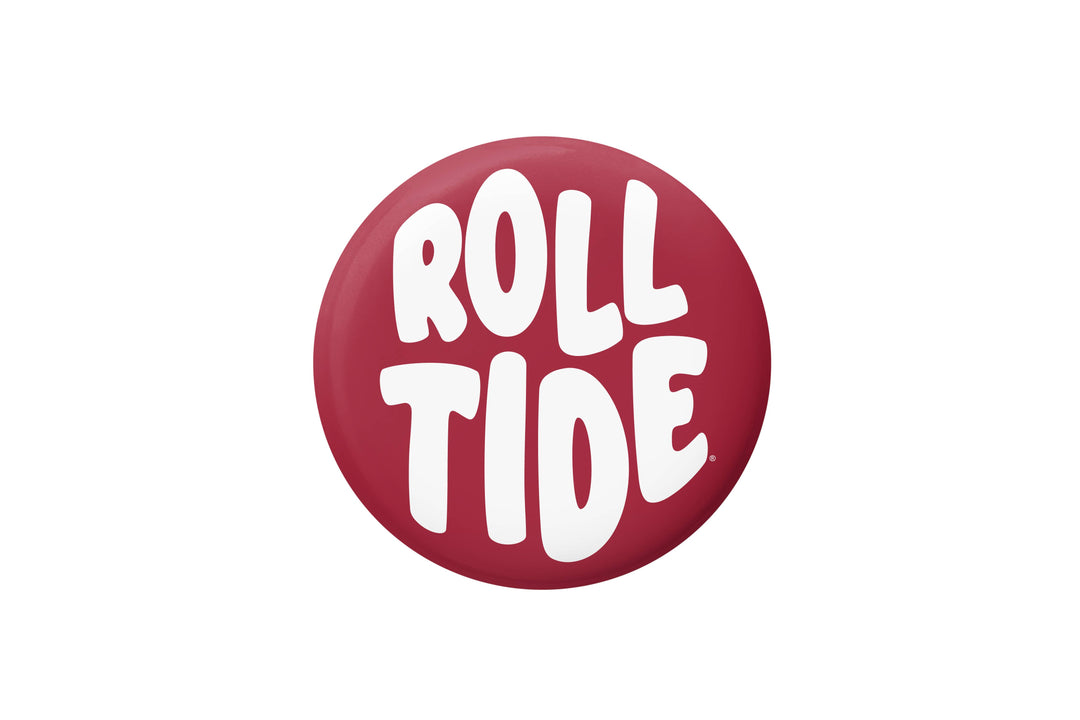Cute As A Button - Alabama Roll Tide Bubble Letter Button