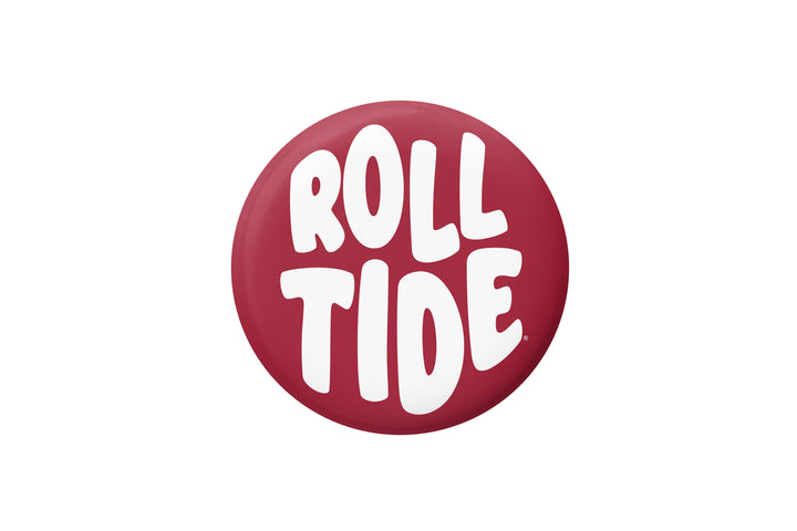 Cute As A Button - Alabama Roll Tide Bubble Letter Button