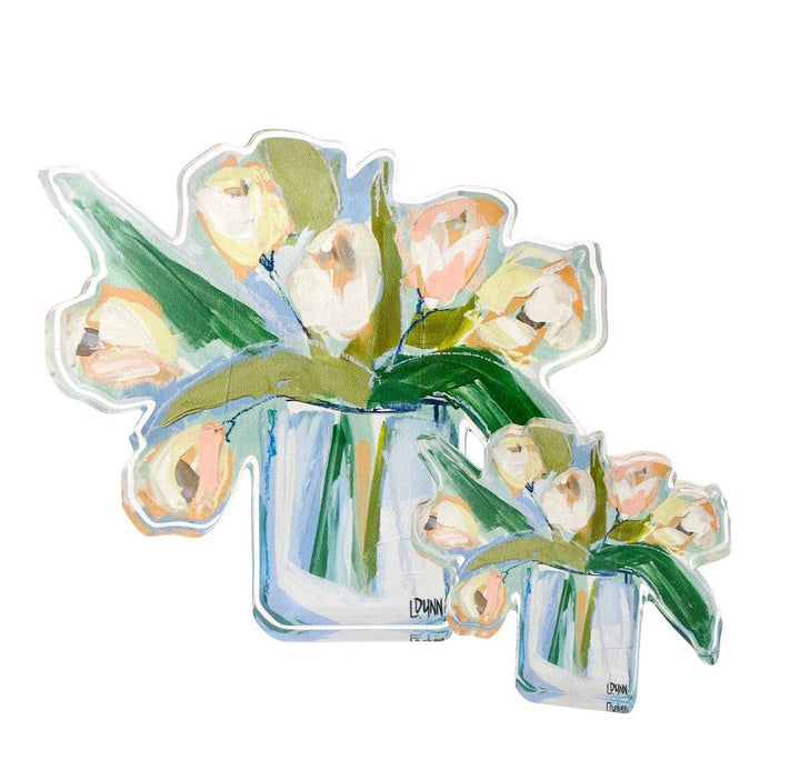 Lauren Dunn - White Tulips Acrylic Bloom Block BITTY: Bitty Block