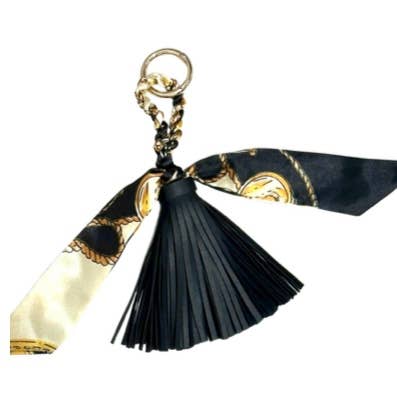 Be Clear Handbags - Amelia tassel bag charm: Taupe