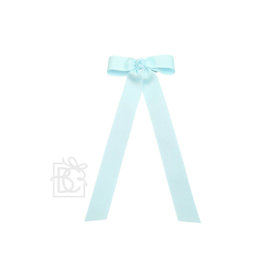 Beyond Creations, LLC - FLAT BOW W/ 7" STREAMERS ON ALLIGATOR CLIP: 3.5" W/ 7" Streamers / POWDER PINK