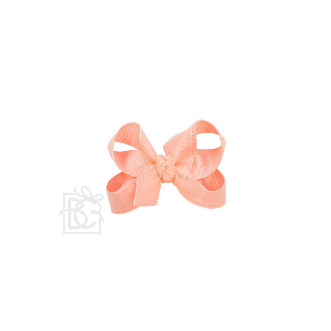 Beyond Creations, LLC - LAYERED ORGANZA/GROSGRAIN BOW ON CLIP: 5.5" Huge - 2.25" Ribbons on Alligator Clip / ANTIQUE WHITE