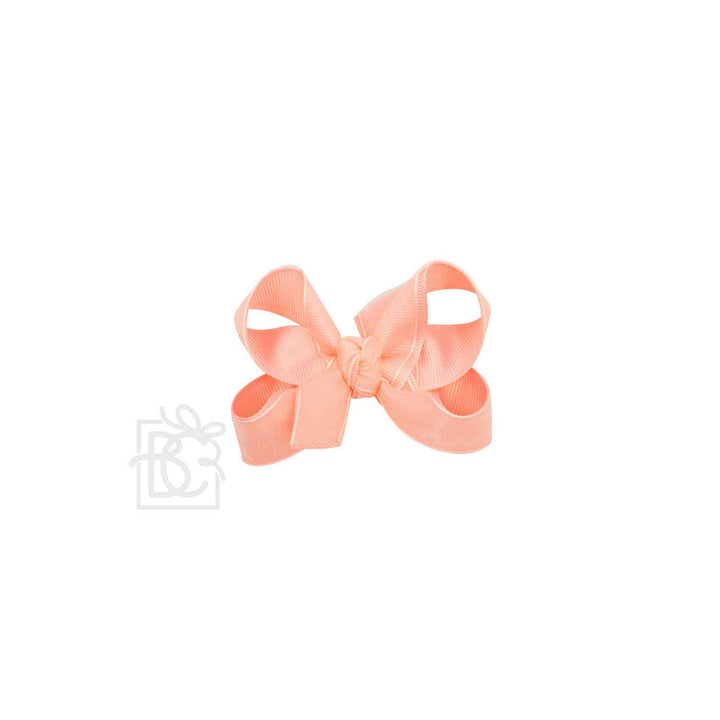 Beyond Creations, LLC - LAYERED ORGANZA/GROSGRAIN BOW ON CLIP: 4.5" Large - 1.5" Ribbons on Alligator Clip / PEONY