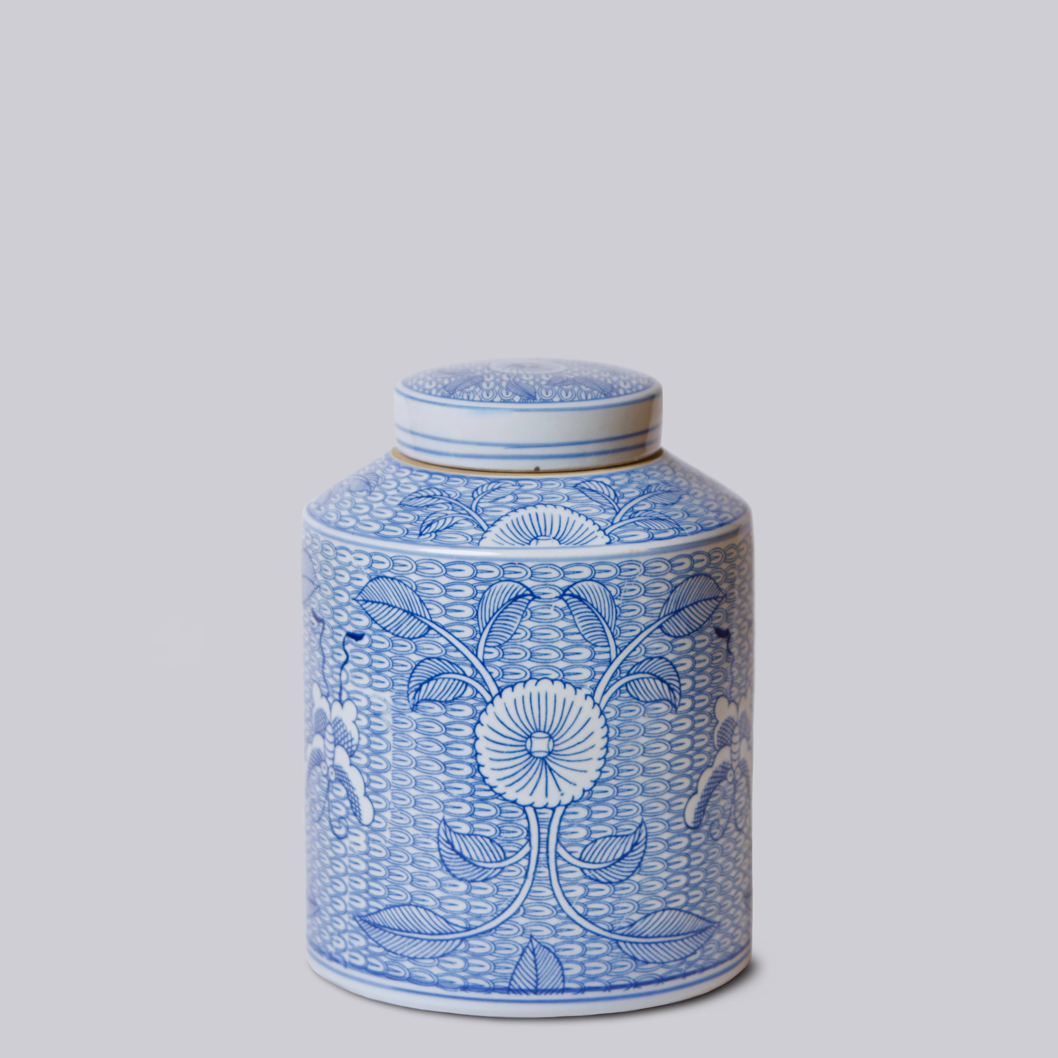 Cobalt Guild Deco Peony Porcelain Canister - Thumbnail 2