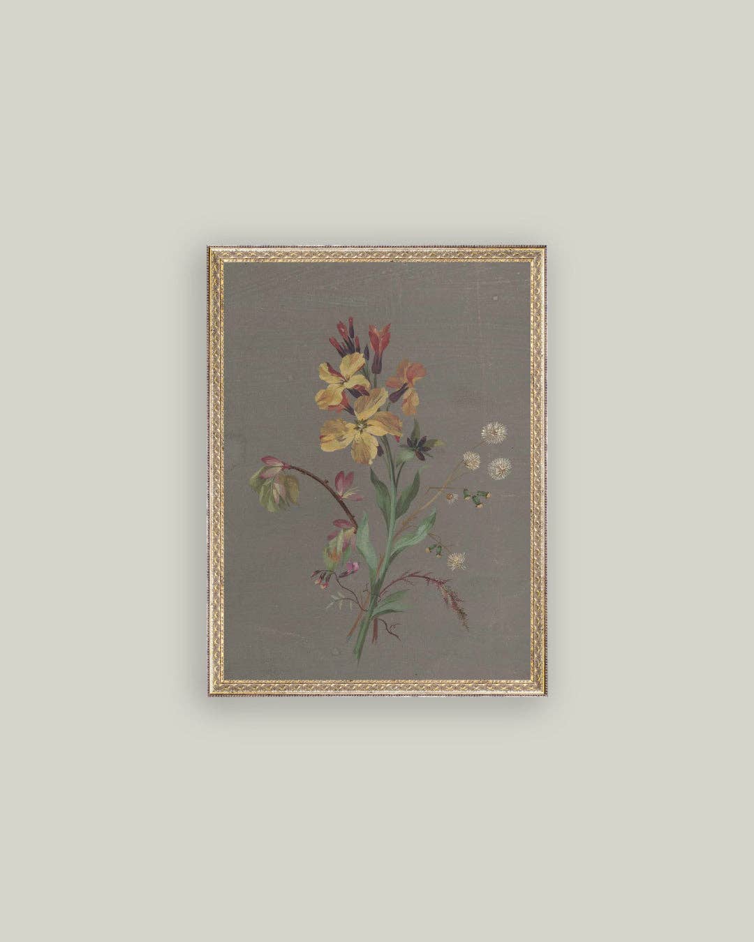 Petal Lane Home - French Wildflowers Framed Antique Art: 12x16