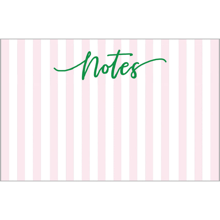 WH Hostess Social Stationery - 8.5x5.5 Pink Cabana Stripe "Notes" Slab Notepad