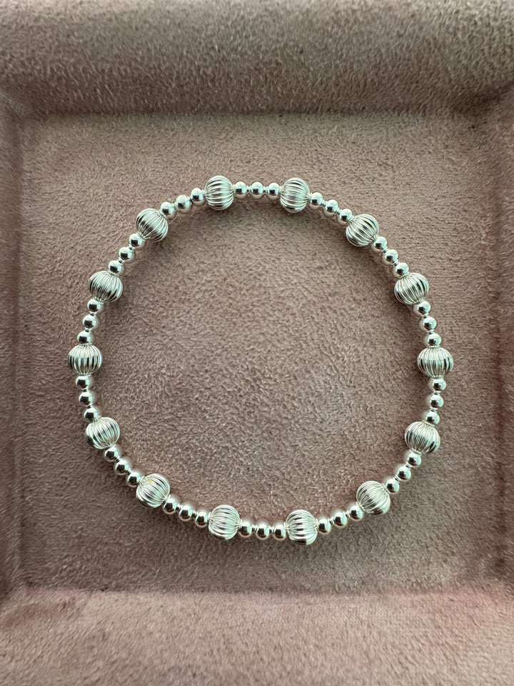 "HOPE" 14K Gold filled Ball Beaded Bracelet: Gold Filled / Stretchy 7"