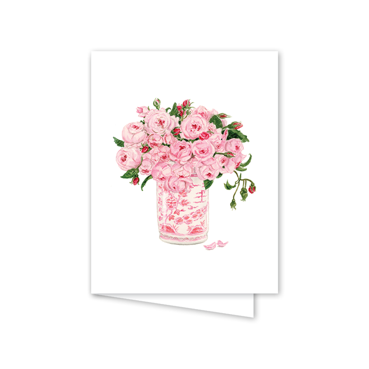 Dogwood Hill - Pink Delight Floral Vase: Single Card