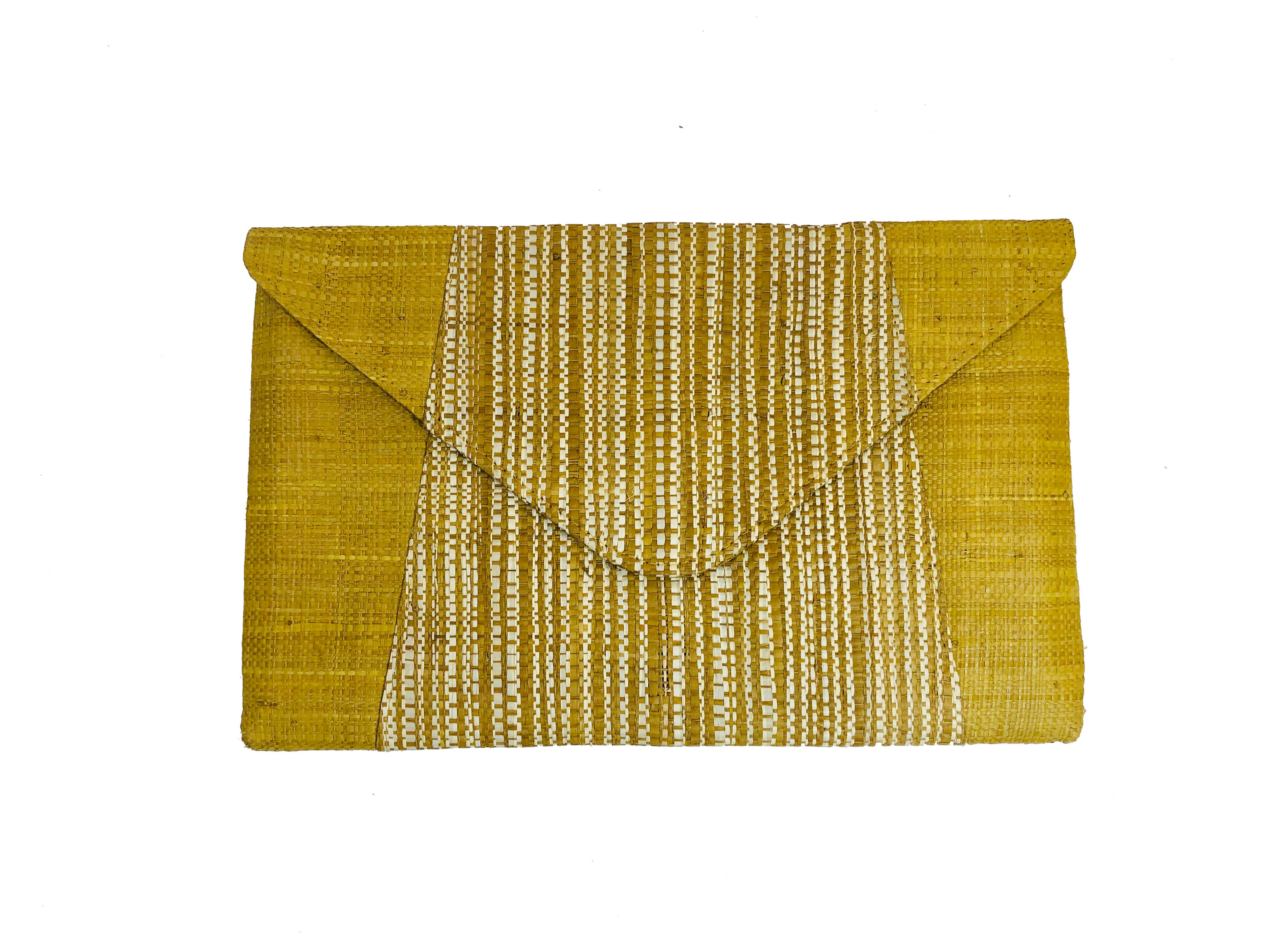 Shebobo - Belvedere Two Tone Melange Straw Envelope Clutch