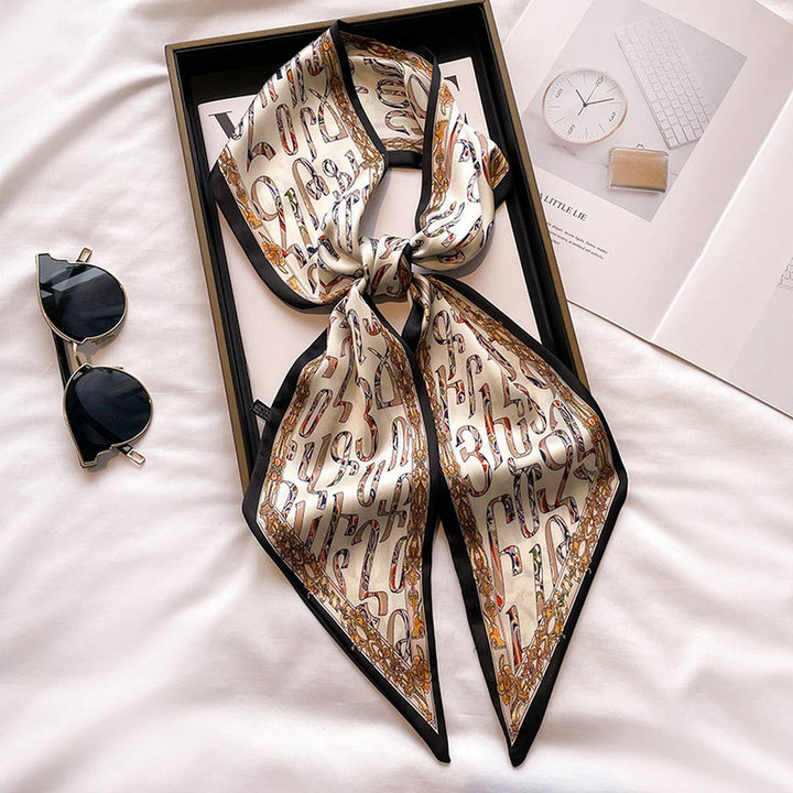 ACCITY - Women’s Long Silk Scarf – Stylish Neck Accessory_CWASC03144: TYPE10 / (OS) 2