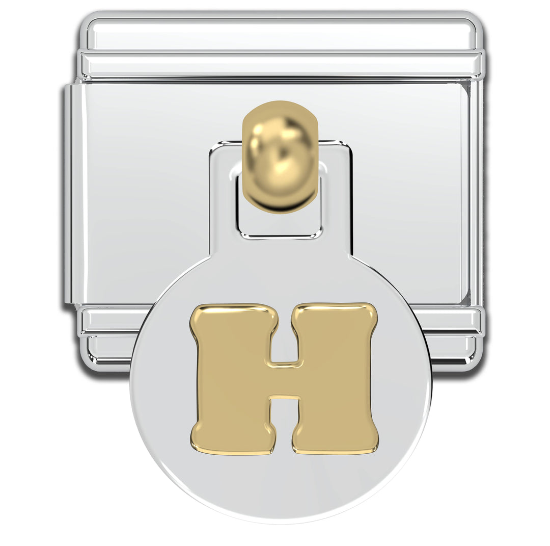 Natalia - Italian Charm Letters A-Z - 9mm Gold Dangle Bracelet Charms: F