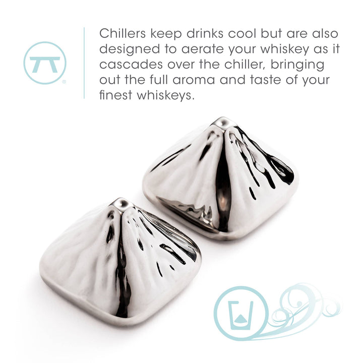 Fox Run Brands - Outset Stainless Steel Mountain Top Whiskey Stones, Set of 2