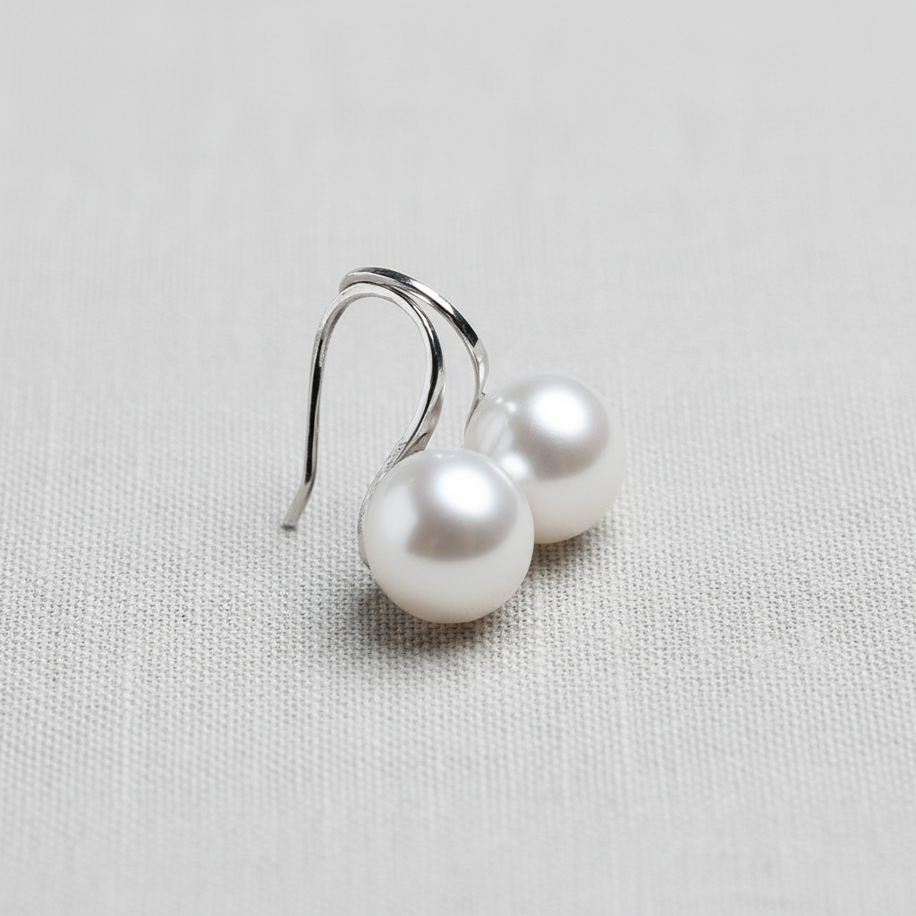 paperln - Pearl Stud Earrings with Metal Finish