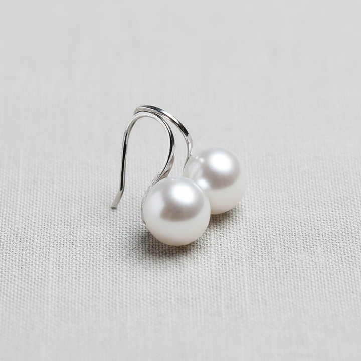 paperln - Pearl Stud Earrings with Metal Finish