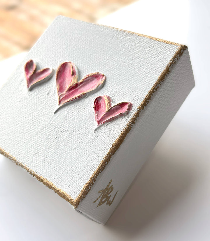 Coddiwomple - Tiny heart trio canvas | valentine easter grace sacred