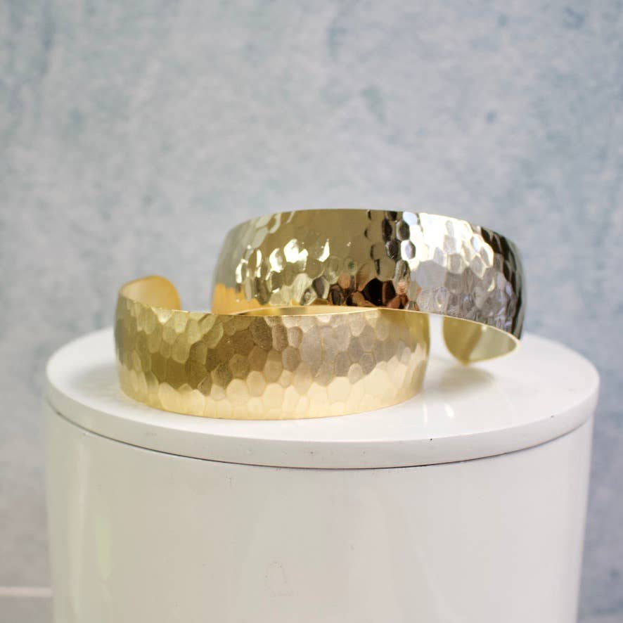 a.v. max - Hammered Dome Cuff: Matte Gold