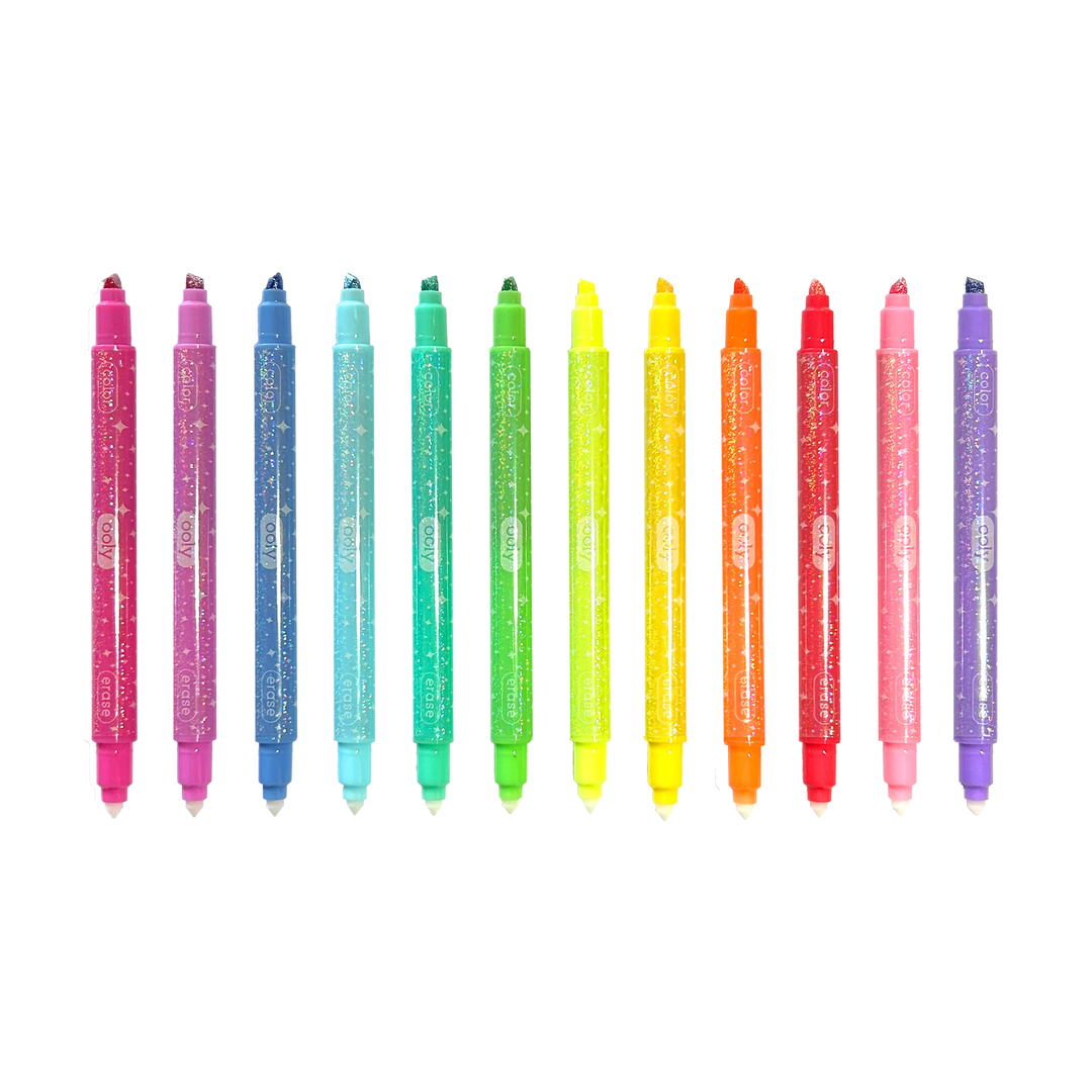 OOLY - Make no Mistake! Glittery Erasable Markers - Set of 12