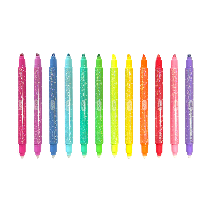 OOLY - Make no Mistake! Glittery Erasable Markers - Set of 12