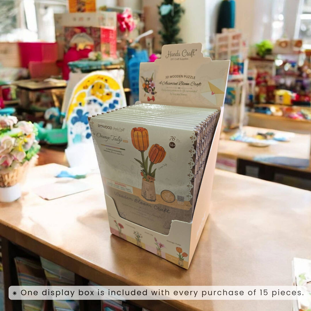 Hands Craft - 3D Wooden Flower Puzzle: Pink Rose