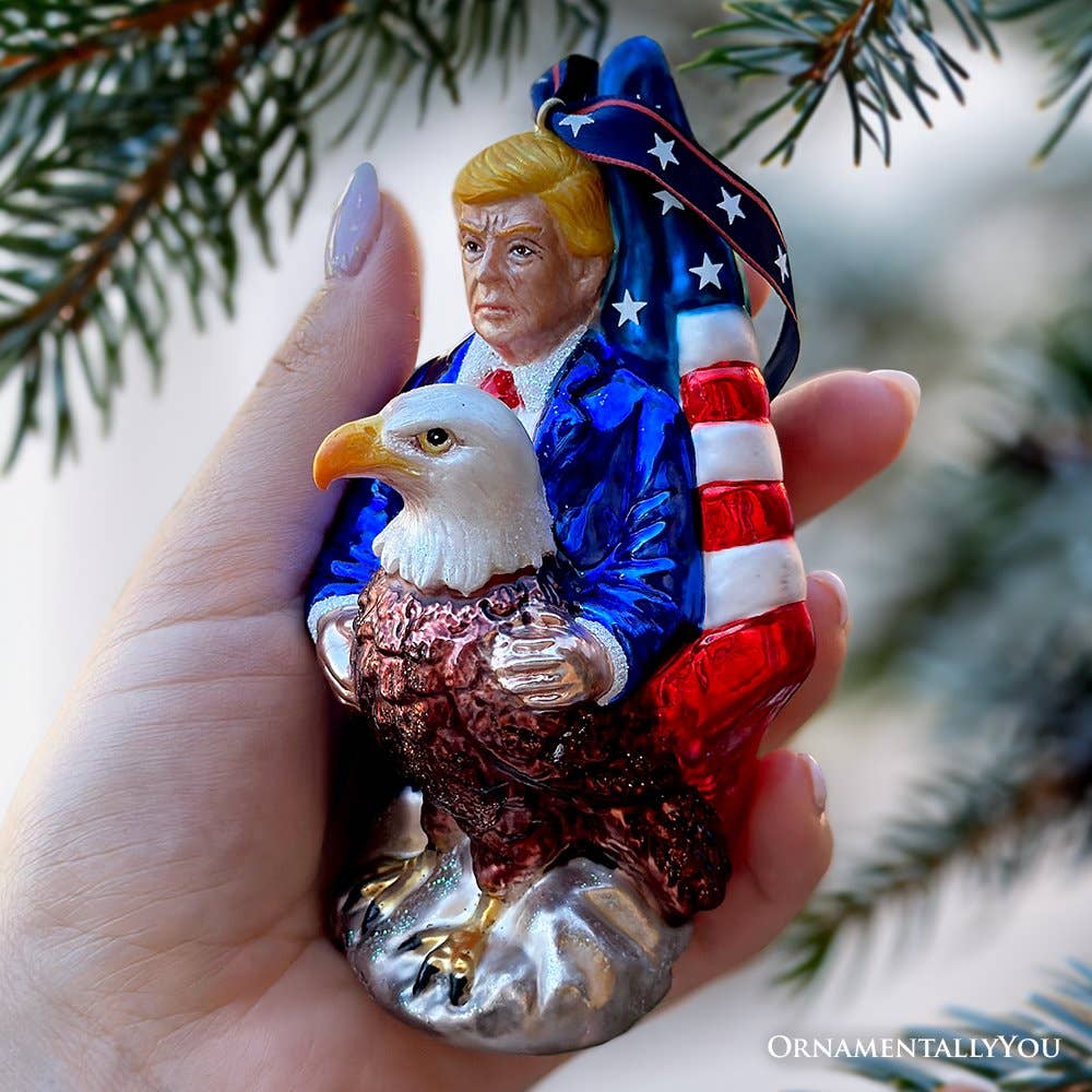 OrnamentallyYou - Exclusive Premium President Trump Glass Christmas Ornament
