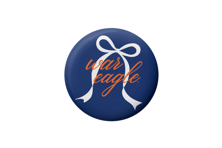 Cute As A Button - Auburn War Eagle Grandmillennial Button