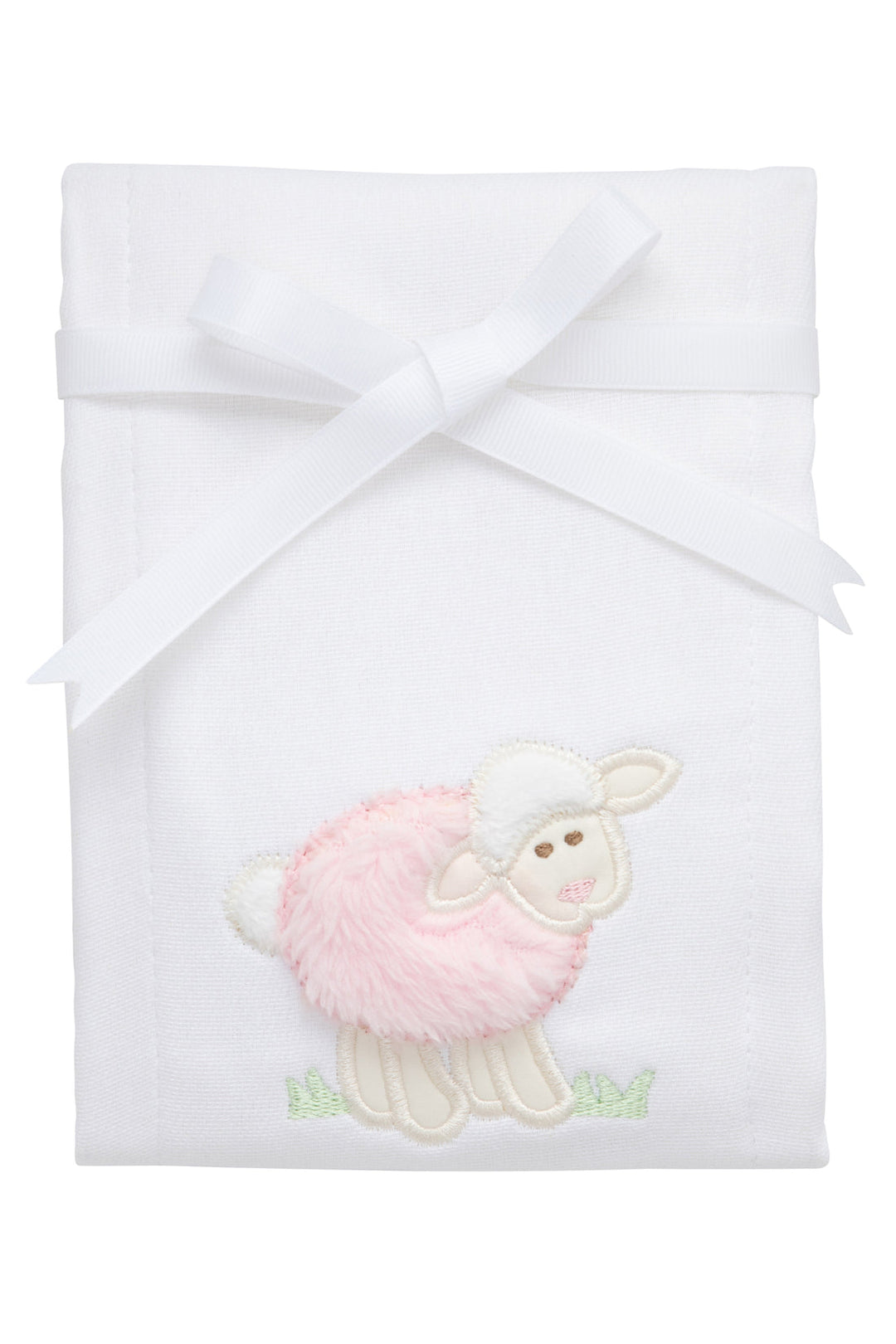 Lamb Applique Burp, Pink
