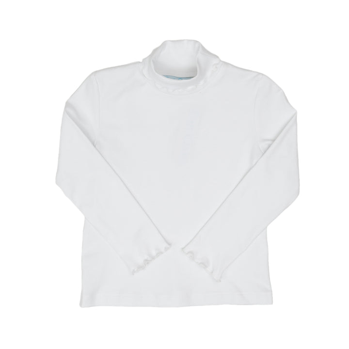 Jacey White Ripple Edge Turtleneck