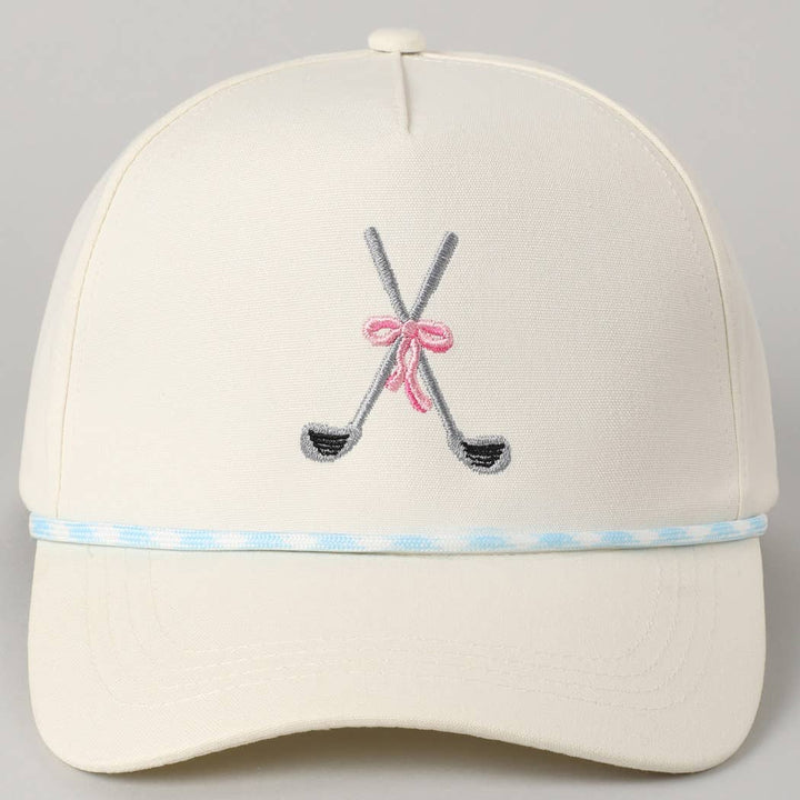 Fashion City - Golf Clubs with Ribbon Embroidered Trucker Hat: LT BLUE / ONE SIZE