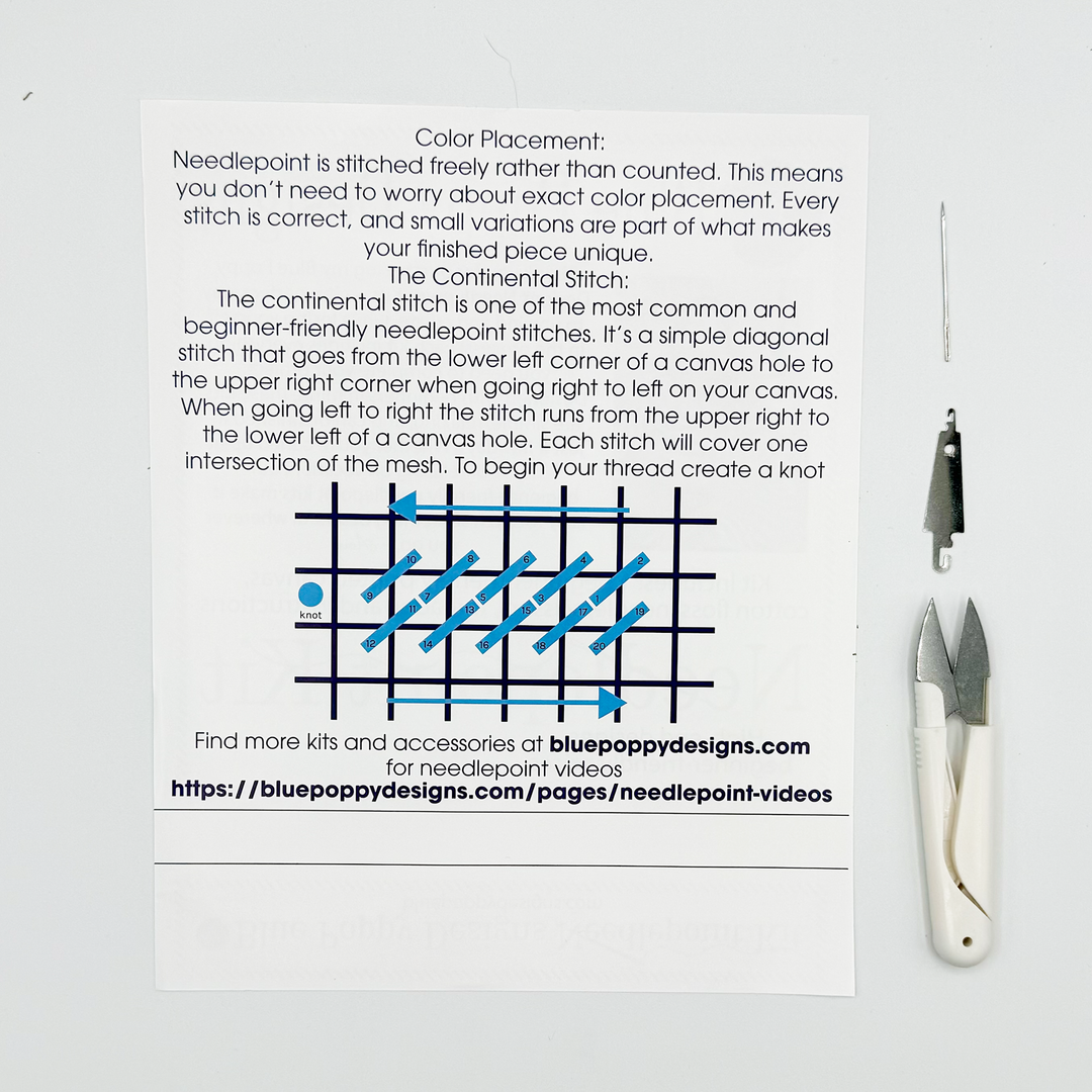 Blue Poppy Designs - Mahjong Joker Needlepoint Kit