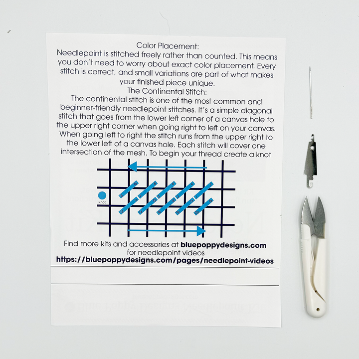 Blue Poppy Designs - Mahjong Joker Needlepoint Kit