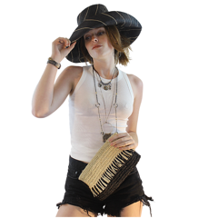 Shebobo - Sun Hats: Pinstripe Packable 5" & 7" Brim Raffia Straw: 5" Brim / Brights Multicolor Pinstripes