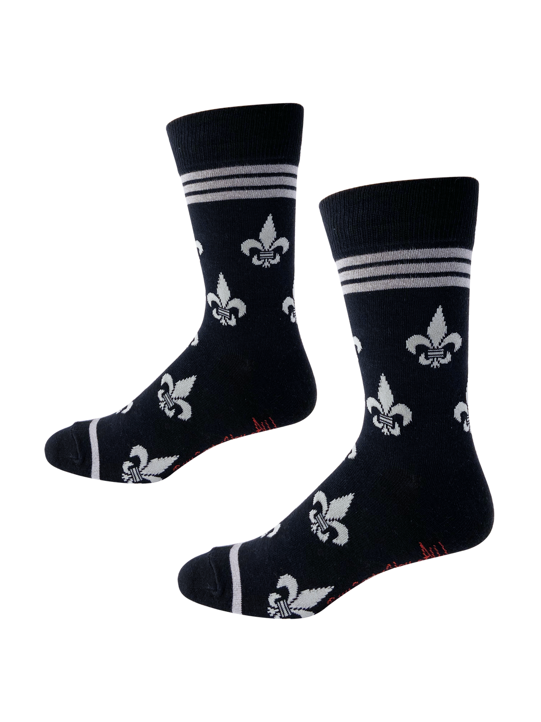 Buy Socks You All - Fleur de Lis Silver and Black Men's Socks
