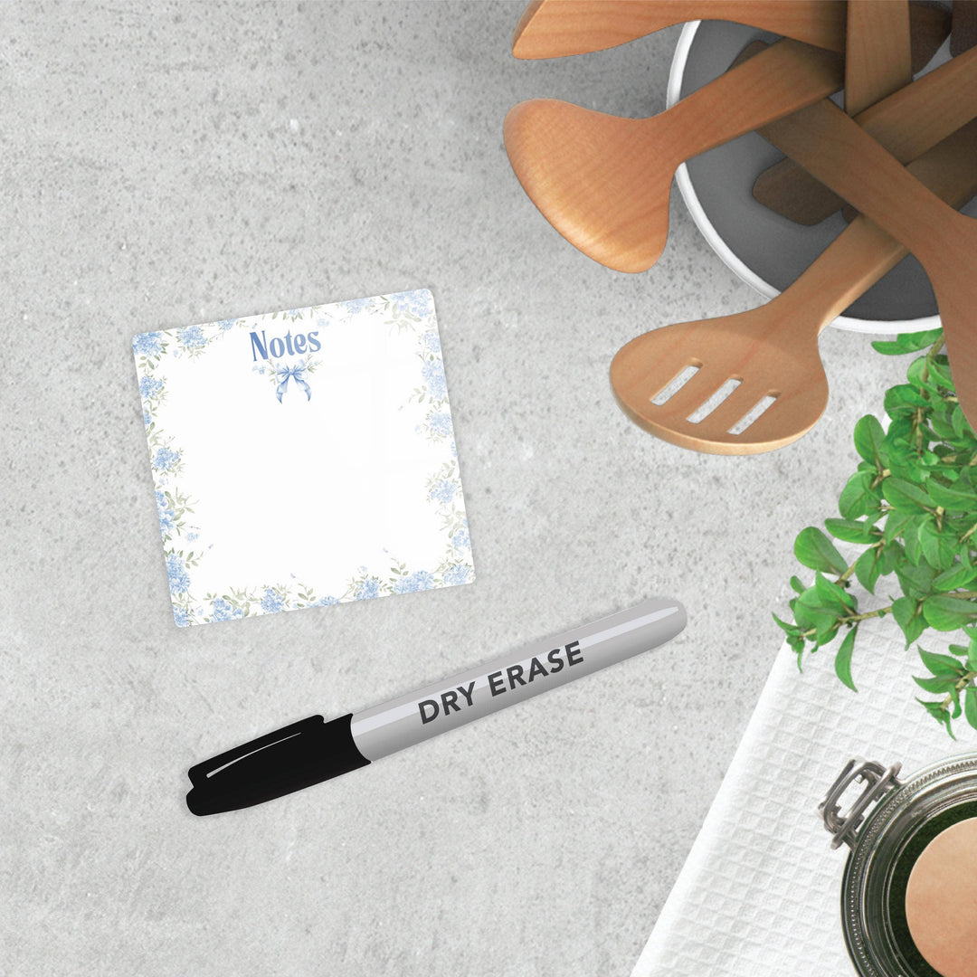 Clairmont & Co - 4 x4 Chinoiserie, Chic, Notes, Dry Erase Glass Tile, Ladies Gift