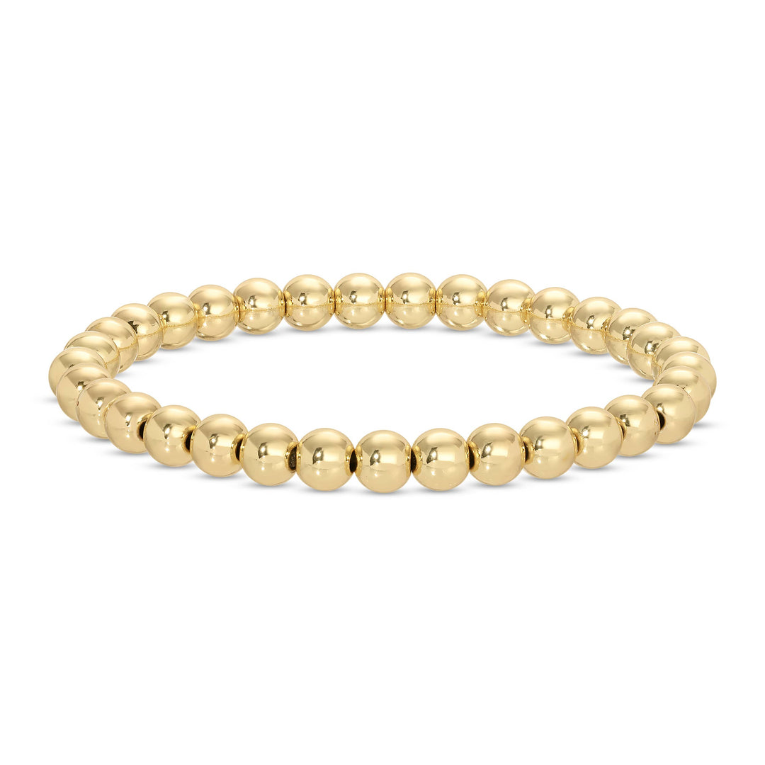 Splendid Iris - 6mm Beaded Bracelets: Gold