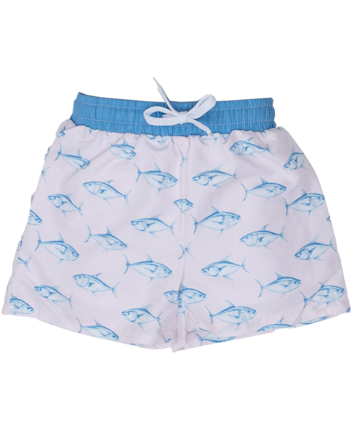 Blue Fish Trunks