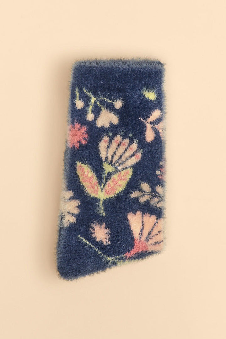 Watercolor Flowers Fuzzy Socks