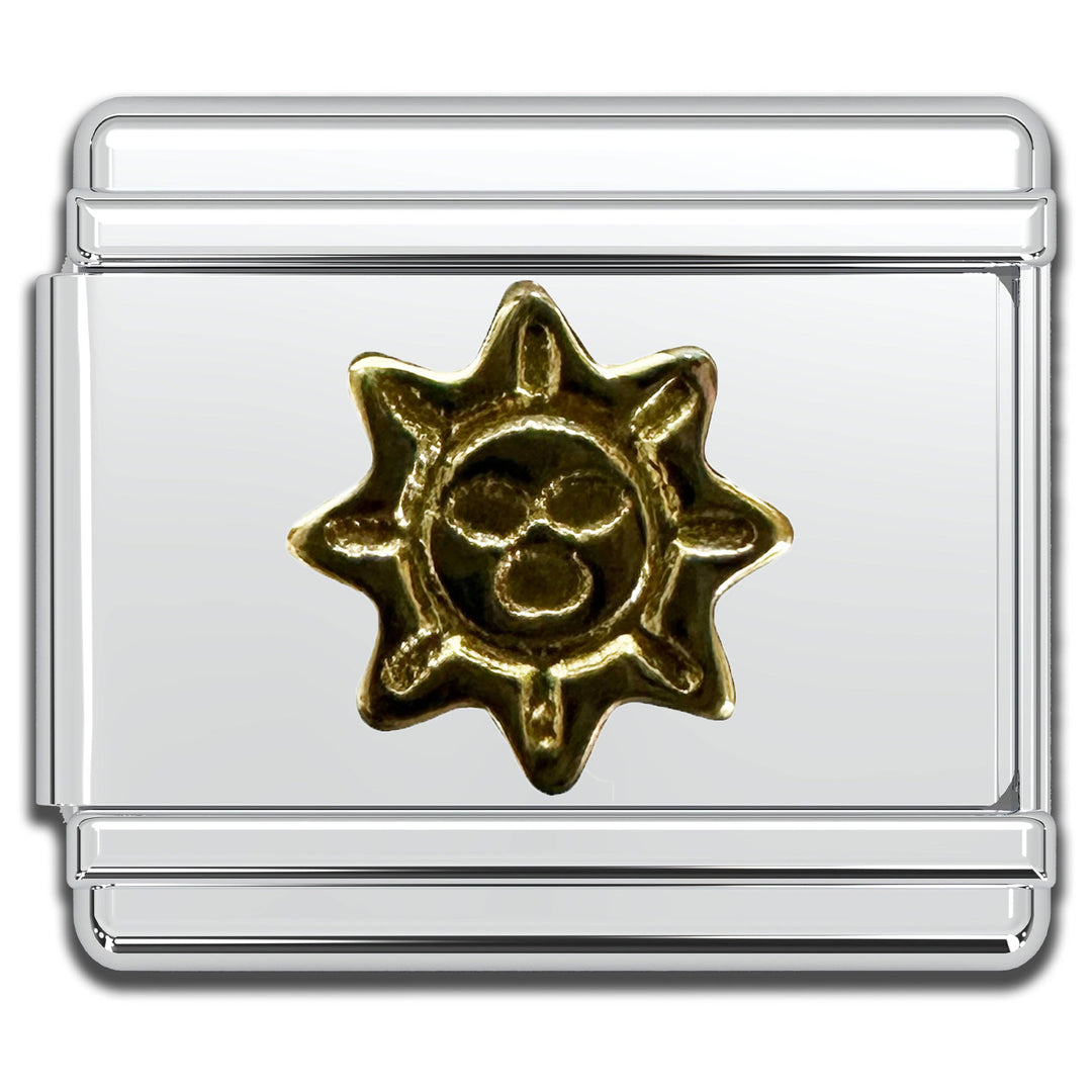 Natalia - Italian Bracelet Charm - 9mm Gold Sun Links