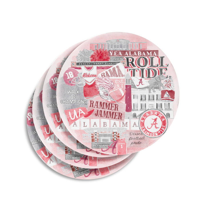 Gracefully Made Art - Ceramic University of Alabama Coaster