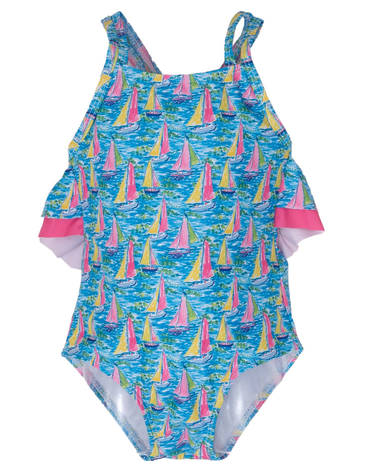 Laguna Preppy Sailboat One Piece Swimsuit