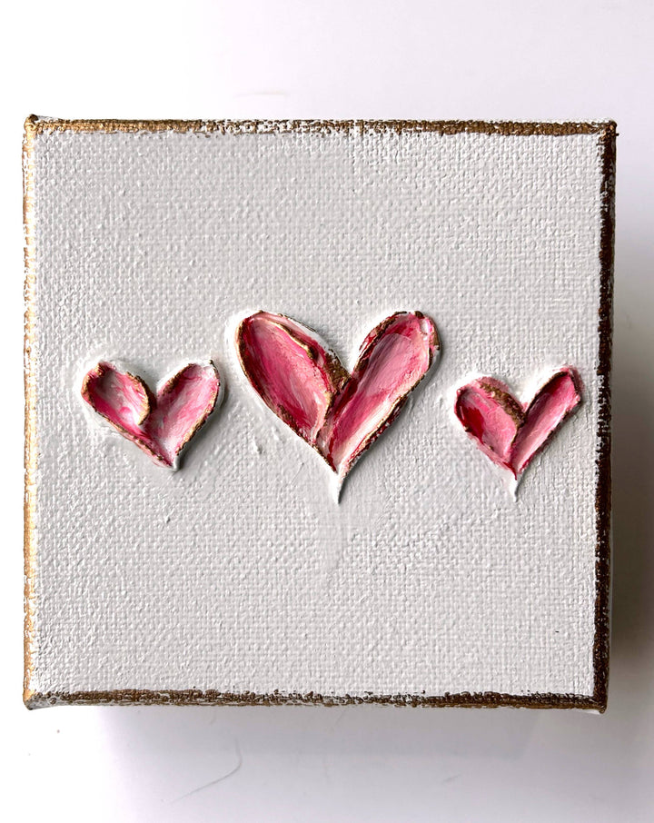 Coddiwomple - Tiny heart trio canvas | valentine easter grace sacred