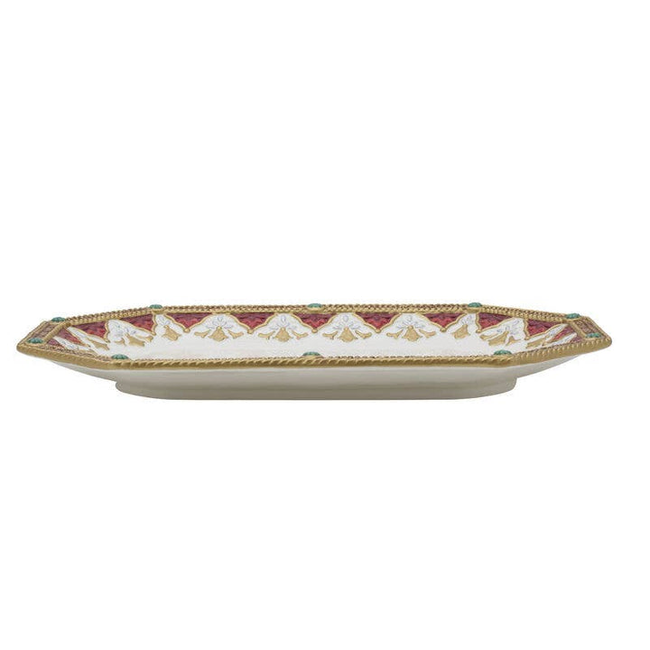 Fitz and Floyd® Mikasa® Pfaltzgraff® - Fitz & Floyd Noel Holiday Sm Platter 13.75In Gift Box Pkg: RED / EARTHENWARE