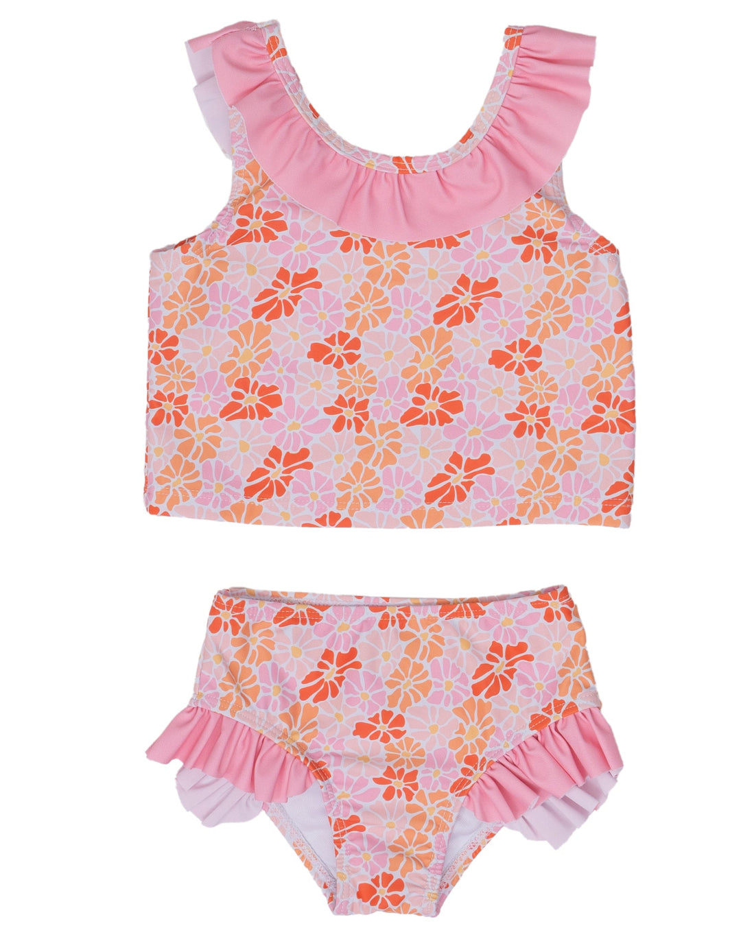 Seacrest Peachy Pink Florals Two Piece Swimsuit