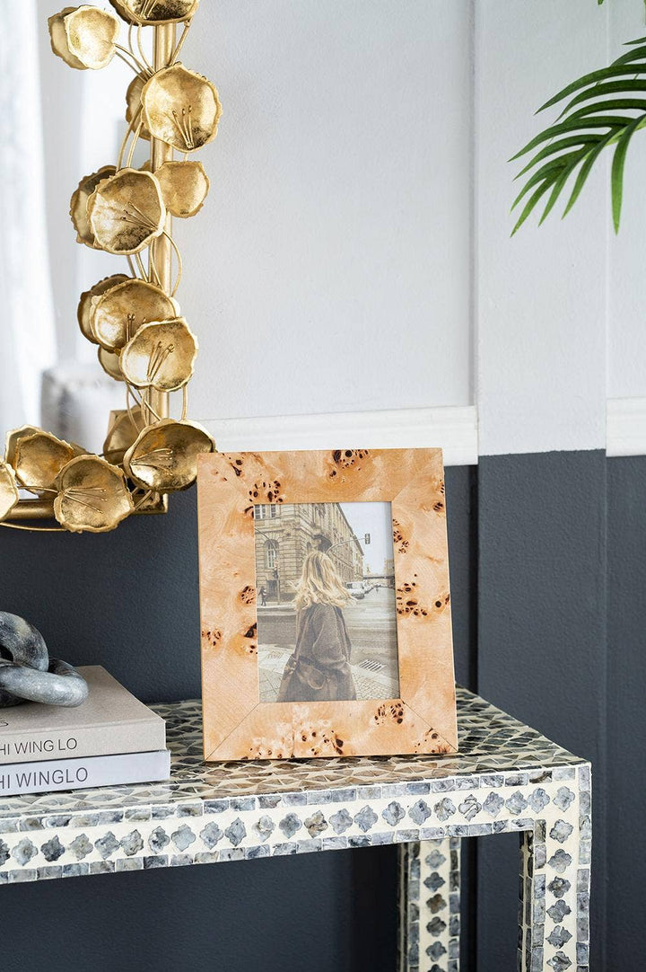 A&B Home Group Inc. - 8x10" Burl Wood Photo Frame, Brown