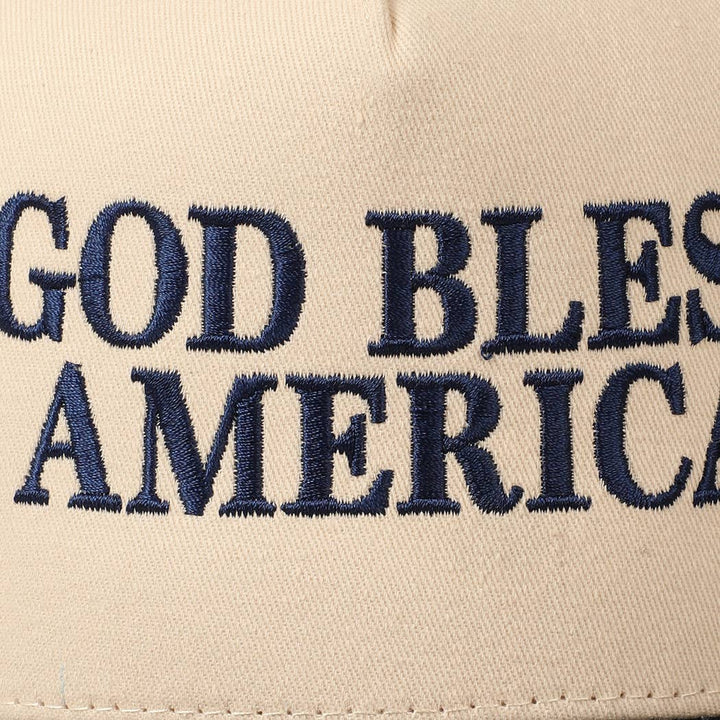 Fashion City - God Bless America Embroidered Two-Tone Canvas Cap: RED/NAVY / ONE SIZE