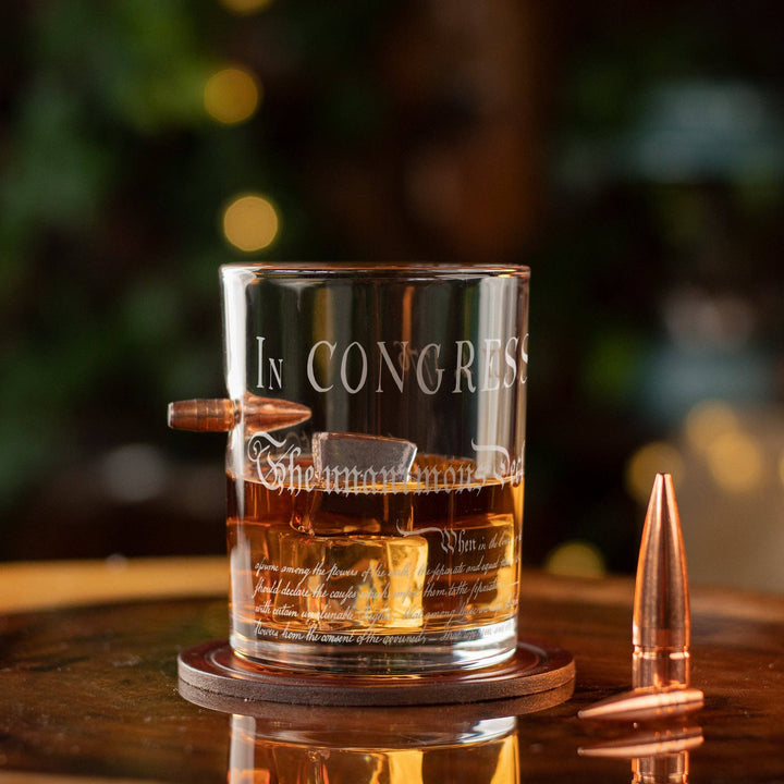 I Love My Freedom - Declaration of Independence Whiskey Glass - 2530