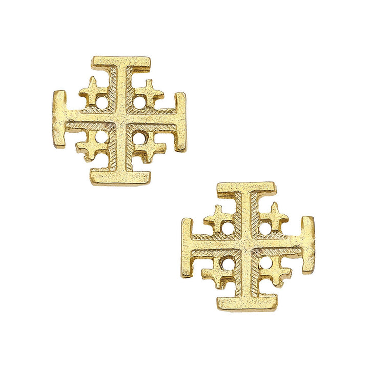 Susan Shaw - Gold Multi Cross Stud Earring