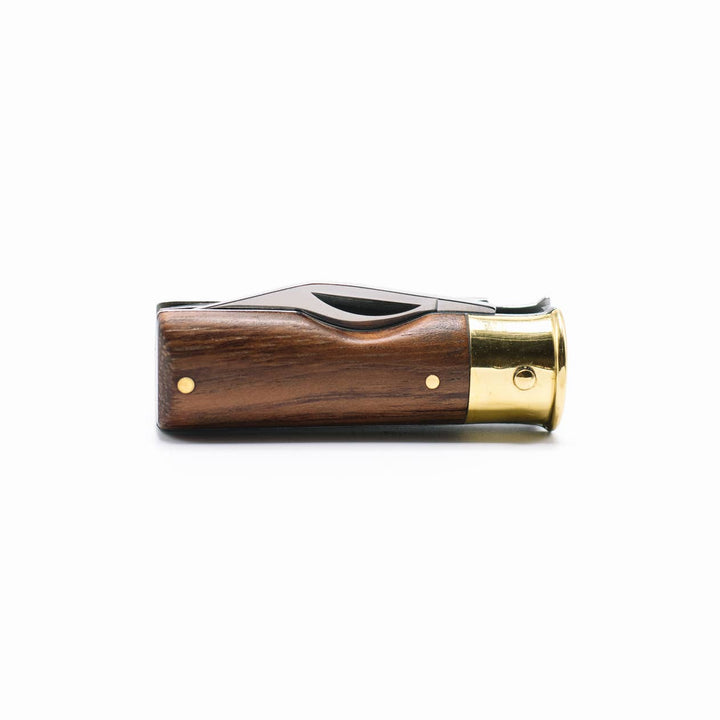 CALIBER GOURMET / CAMPCO - Shotgun Shell Knife with Brass and Mahogany Wood Handle